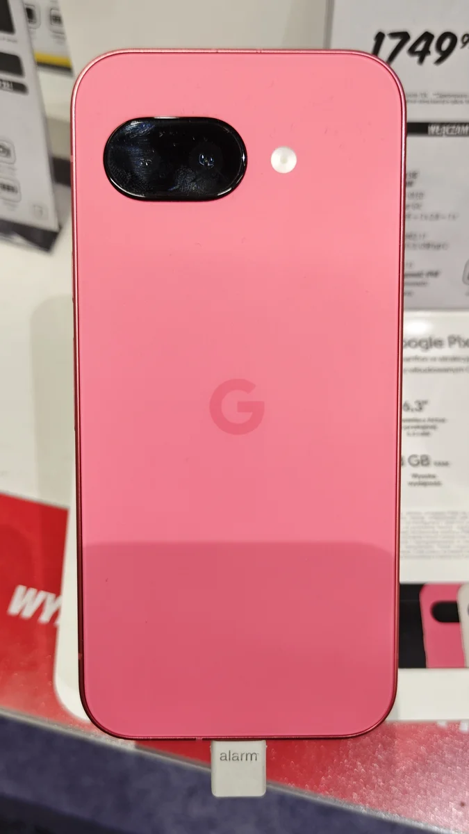 Pink Google Pixel 9a viewed from the back